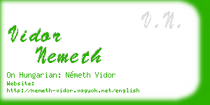 vidor nemeth business card